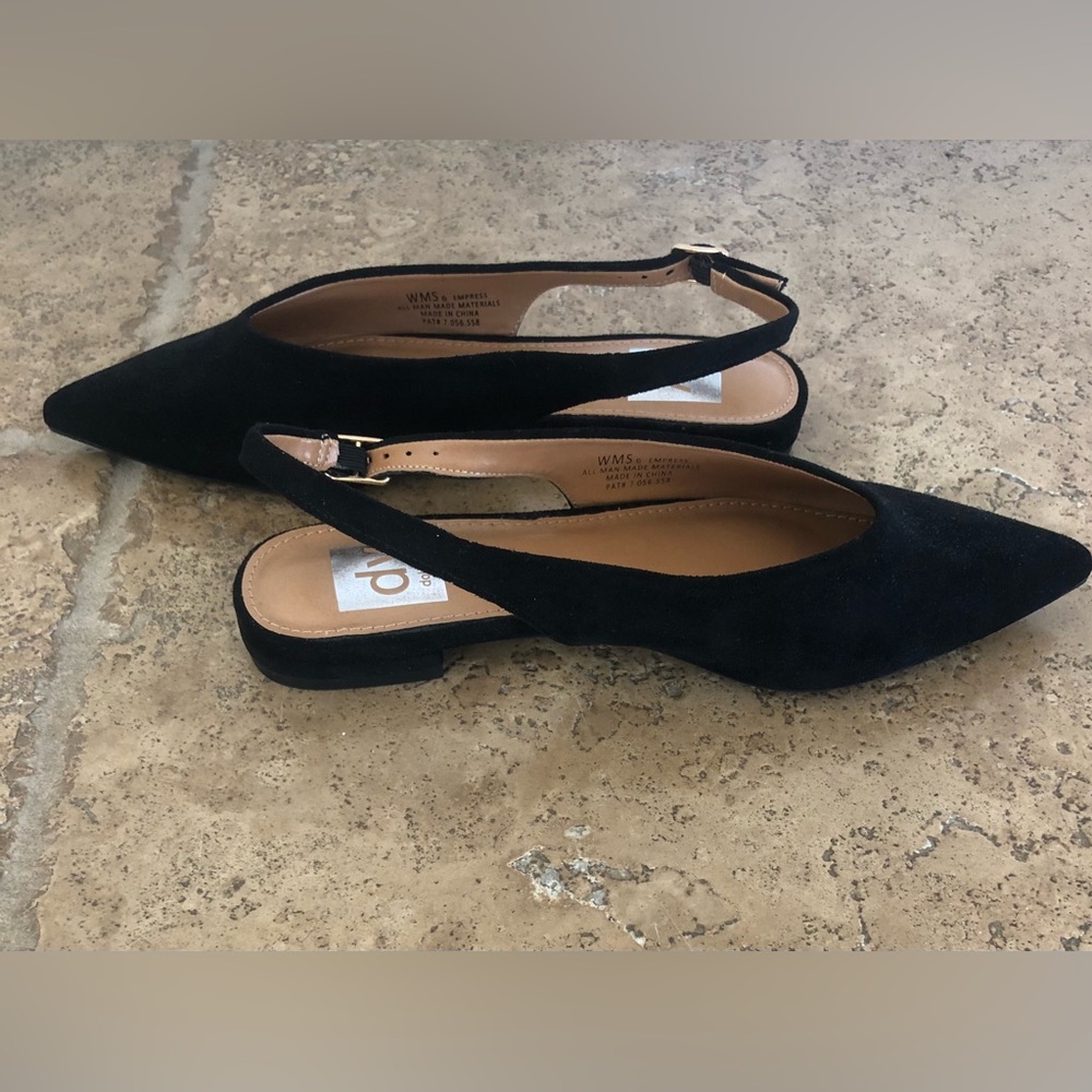DV BY DOLCE VITA - Empress Pointed Toe Slingback Flat Black + NWT - Picture 4 of 14